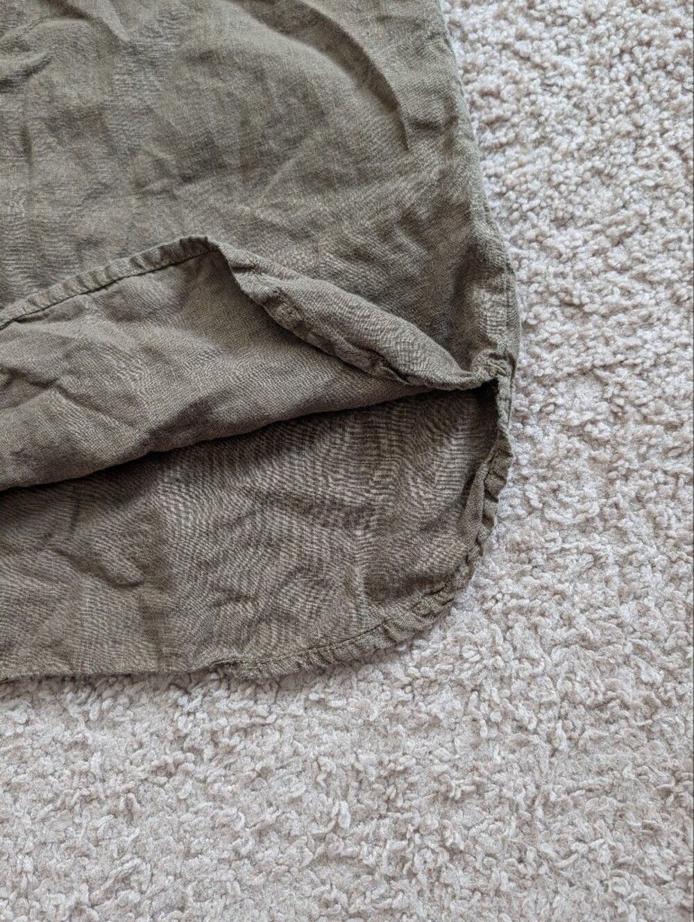 Caslon Womens Olive Green Linen Drawstring Boho Festival Mini Skirt Size Medium - Picture 5 of 9